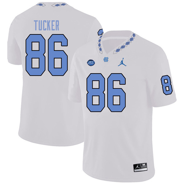 Jordan Brand Men #86 Carl Tucker North Carolina Tar Heels College Football Jerseys Sale-White